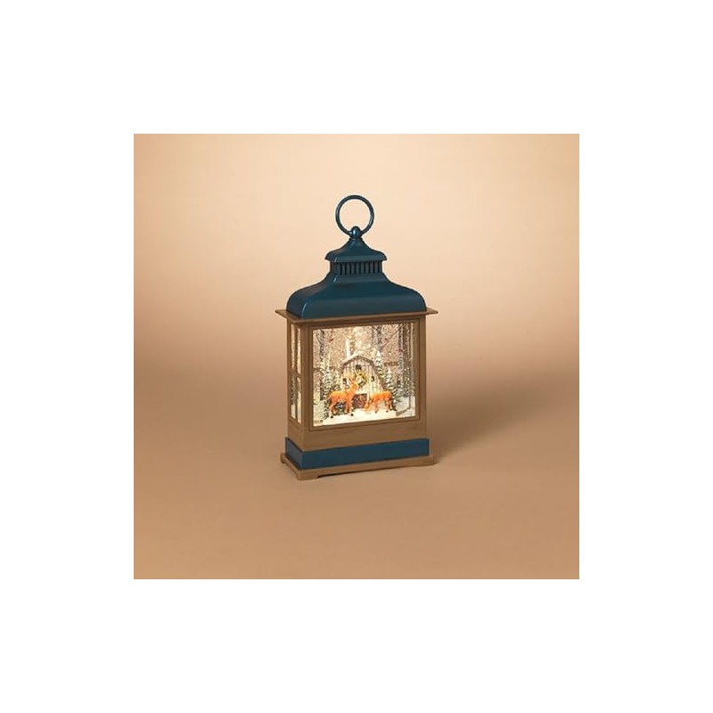 Gerson Battery Operated Lighted Deer Design Spinning Water Globe, 12.25