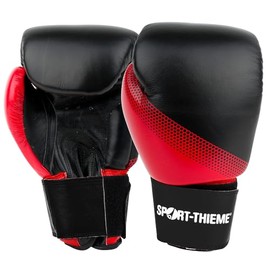 Sport-Thieme Boxing Gloves Sparring | Black/Red | Weight: 14 oz | Training Gloves for All Ages | Made of PU | Breathable Hand Inside