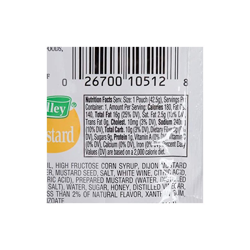 BWS Hidden Valley 1.5 oz. Golden Honey Mustard Dressing Packets,