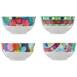 French Bull Melamine Cereal Bowls, Small Serving Bowl -Snack Pasta Salad Rice Soup Oatmeal- Shatterproof, BPA Free, Dishwasher Safe, 5.5”, 26 Fluid Ounces, Bindi, 4-Piece Set
