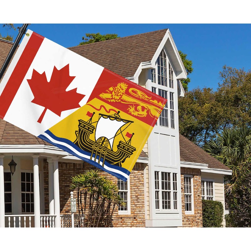 3×5 FT Canada New Brunswick Flag, Novel Large 100D Canadian