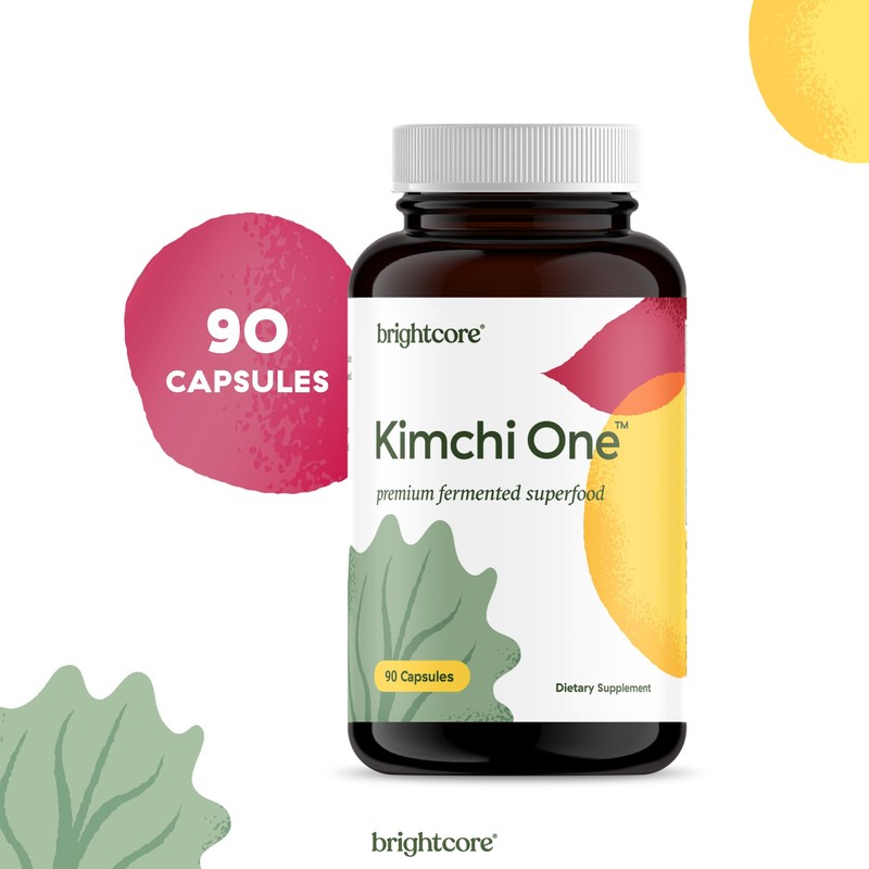 Brightcore Nutrition - Kimchi One, Kimchi Powder Capsules, Probiotics, Enzymes,