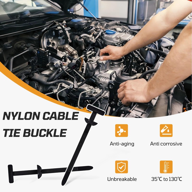 Nylon Universal Cable Tie Buckle,100PCS Upgrade Heavy-Duty Self-Locking UV-Resistant Wire