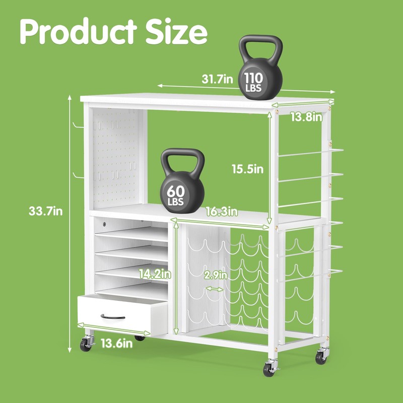 MASHELLY Craft Storage Cart, Compatible with Cricut Cutting Machines, Features
