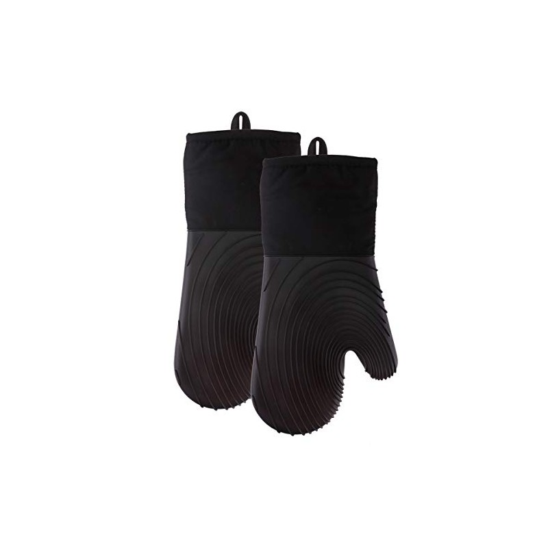 POPULAR BATH 2 Pieces Silicone Twirl Style Oven MITT Set,