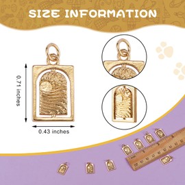 COGCHARGER 10 Pcs Rectangle Charm Rectangle with Sun Brass Charm Pendants Long-Lasting Plated Pendants for Jewelry Necklace Bracelet Making Crafts