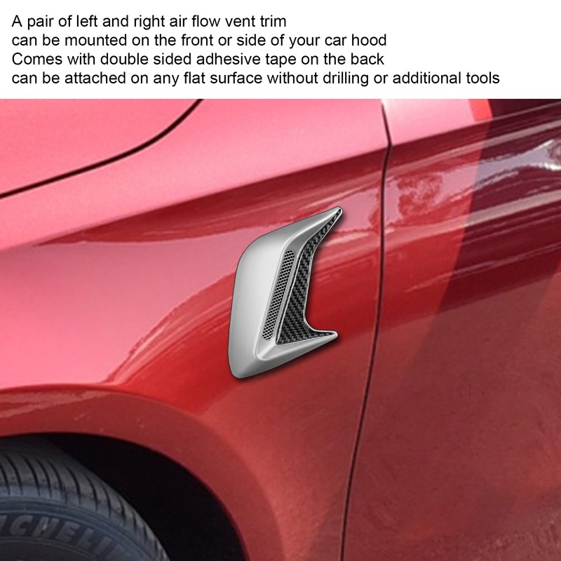 Pair Hood Side Air Vent Grill Decorative Cover Self Adhesive