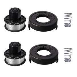 Trimmer Spools for Black and Decker RS-136 Weed Eater GE600 CST800 ST1000 ST4000 ST4500 ST6800 RS-136 with 20ft 0.065" String Trimmer Refills Parts Auto-Feed,RS-136-BKP Replacement Spool (2 Pack)