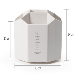 Cubo Organizador Giratorio para Brochas de Maquillaje Soporte para Brochas de Cosmética, Apto Maquillaje, Bolígrafos y Barras Labios，Porta Lapices Escritorio (Blanco)