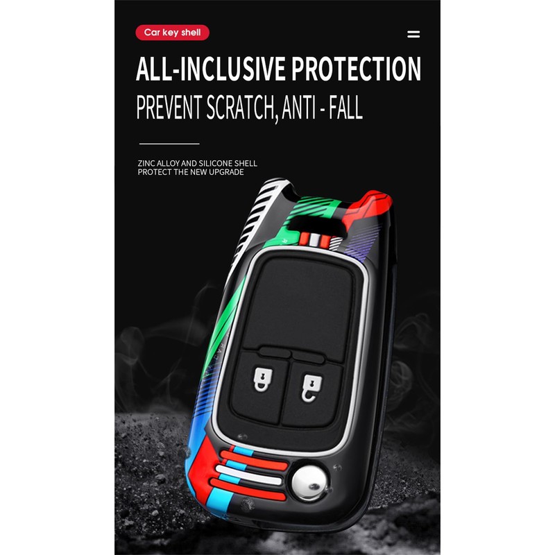 HIBEYO Folding Key Fob Cover Compatible with Buick Encore Fit