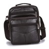 Business Shoulder Bag Black Cowhide Metal Zippers Large Capacity Business