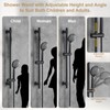 YSNOL Adjustable Shower Slide Bar with 5-Function Handheld Shower Head,