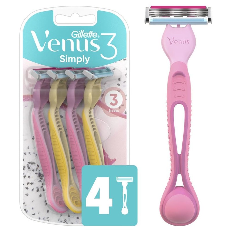 Gillette Venus Simply 3 Dragonfruit - Maquinilla de afeitar desechable