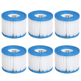 Type VI Spa Filter Cartridges (6-Pack) - Compatible with Bestway, Lay-Z-Spa, Coleman SaluSpa - Ideal for Inflatable Hot Tubs & Swimming Pools