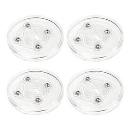 Geesatis 4 Pcs Acrylic Tiny Lazy Susan 2.5 inch Rotating Turntable Organizer Bearings Round Swivel Plate, Smooth Swivel Plate for Kitchen Base Turn Dining Table, Clear