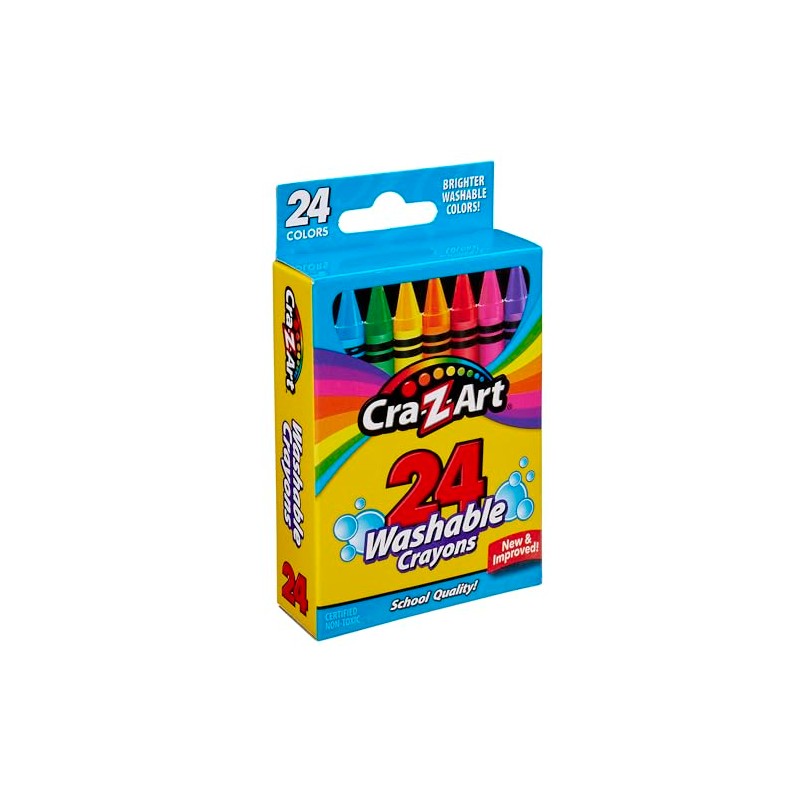 Cra-Z-Art Washable Crayons, 24 Count, for Kids Back to School