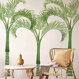 Royal Palm Tree Stencil - Tree Stencils for Painting Walls - Reusable Tropical Painting Template - DIY Wallpaper Alternative for Accent Walls - Cutting Edge Stencils