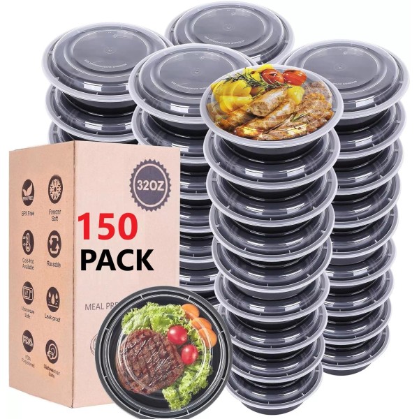 FUHE [150 PACK - 32 OZ] Food Containers Reusable with