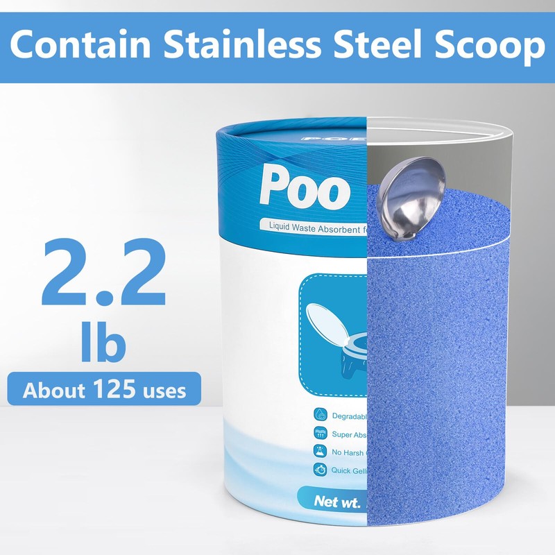 Poesie Poo Urine Absorbent Gel with Reusable Spoon for Portable