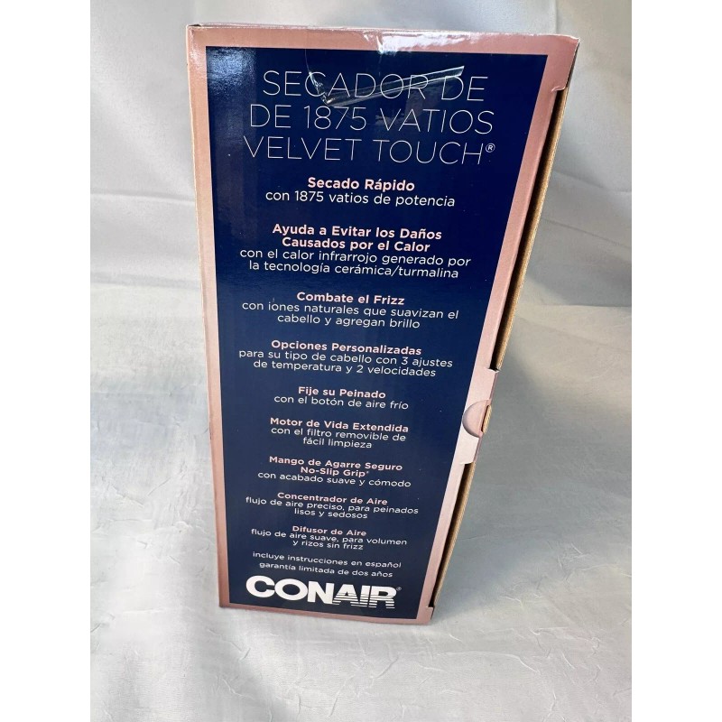 Conair 1875 Watt Velvet Touch Hair Dryer Red Fast Drying
