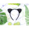 Bonnie Z. Leonardo Velvet Cat Ears Headband Black Padded Cat