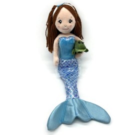 The Petting Zoo Mermaid Doll with Alligator Stuffed Animal- Great Gifts for Girls, Mermaid Plush Doll with Alligator Plush Toy, 17 inch (Red Hair)