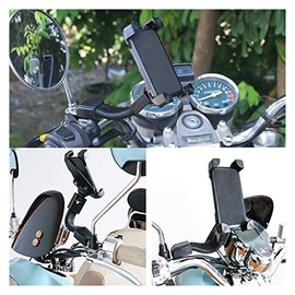BEIYAO Bases de Celular para Automóvil Vista Trasera De La Motocicleta Soporte del Teléfono del Espejo Universal Motherbike Soporte De Teléfono...    