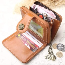 AIFILLE Little Wallet RFID Blocking Credit Card Holder Wallets for Women Leather PU Clutch Small Ladies Purses with Zip Buckle Money Clips Coin Pocket Organizers, Black