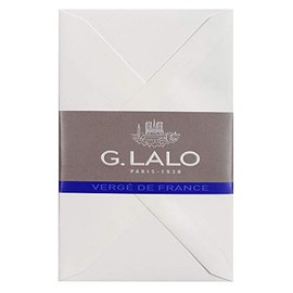 Clairefontaine - Ref 24400L - G.Lalo Gummed Lined Envelopes (Pack of 20) - 9 x 14cm in Size, PEFC-Certified, White Linings for Confidentiality - French Laid Paper - White