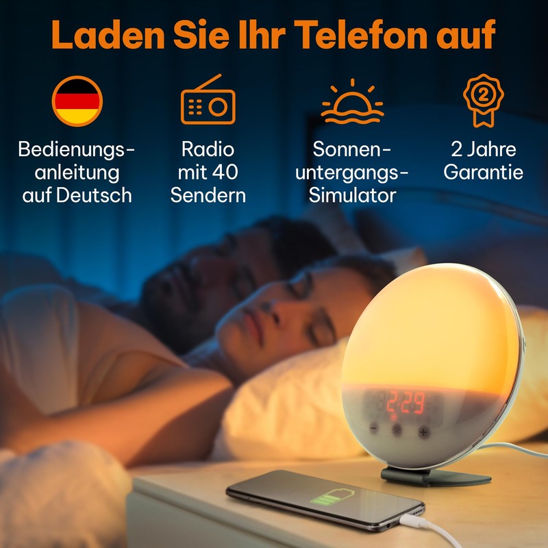 Top Life Light Alarm Clock - Daylight Alarm Clock for