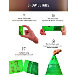 Eco-Friendly Dog Poop Bags, 100% Made form Recycle material and Compostable 15 Bags/Roll (4 Pack)