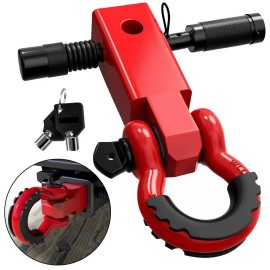 Aaiwa 2" Tow Shackle Hitch Receiver Heavy Duty 3/4" D-Ring Recovery For Truck Jeep SUV