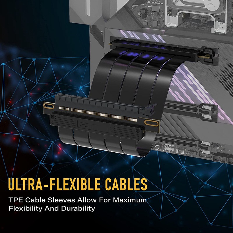 PCIE 4.0 X16 Extreme Flexible 180 Degree High Speed GPU