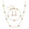 Raicegs Pearl Jewelry Set for Women Wedding Gold Pearl Flower