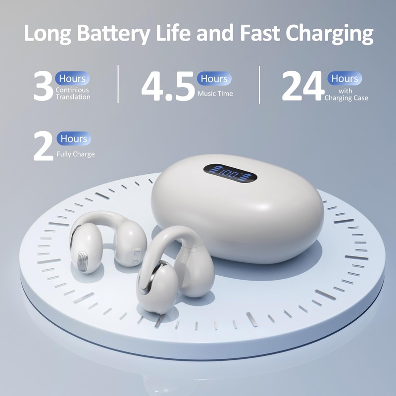 Language Translation Earbuds Real Time, IAMJOY Language Translator Earbuds Open