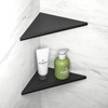 Bernkot Corner Shower Shelf 304 Stainless Steel, Recessed Corner Shelves Slot Design, 10" Triangular Corner Shelf 1.5mm Thickness Bathroom Shelf for Tiled Wall, No Drilling, Black, 2 Pack