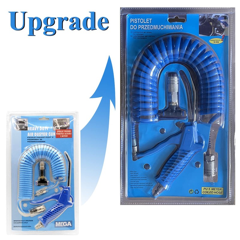 Beduan Air Blow Gun Kit with 16ft Long Pneumatic Pu