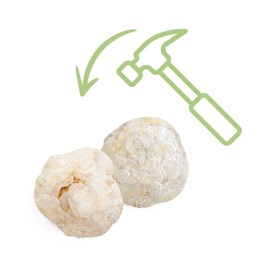 Simba 109452663 Scout Geodes to Break Up (2 Stones), Interactive Explorer and Explorer Toy for Children from 5 Years, 3-4 cm Each