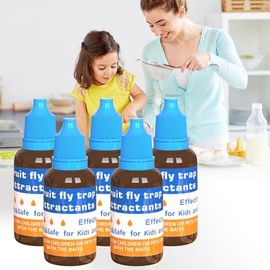 Fruit Fly Trap Refill Liquid Replacement Only 5 Packs- Liquid Fly Traps for Indoors- Safe Near Pets,Food and Kids- Fruit Fly Lure Refill Liquid Trap Easy to Use Fly Traps for House