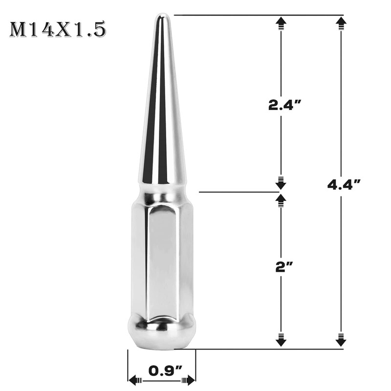 DYNOFIT 14 mm x 1.5 Wheel Spike Lug Nuts, 24
