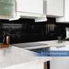 Black Long Hexagon Tile Peel and Stick Backsplash, 10 Sheets
