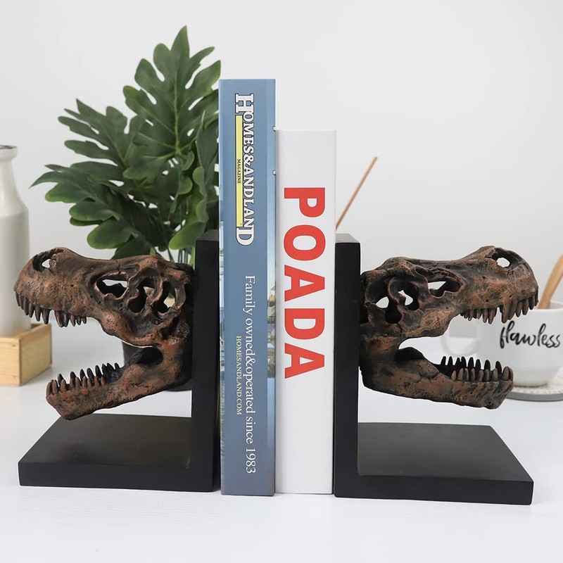 Tyrannosaurus Rex T-Rex Skull Bookend Decorative Book Decor,Home Decorative Resin