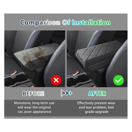 GAFAT New Dacia Duster 3 2024 2025 Central Armrest Cover, Dacia Duster III 2024 Centre Console Armrest Protection Leather Padding, 3 cm Increased Thickened Relieve Fatigue, Dacia Duster 3 Accessories