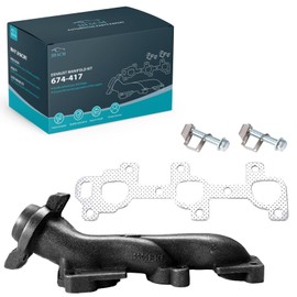 JHACM 674-417 Driver Side Exhaust Manifold Kit Fits for Dodge Dakota Ram 1500 3.7L (2004-2010)& Mitsubishi Raider 3.7L (2006-2009), Cast Iron with Gaskets &Hardware ﻿
