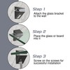 Mooche Glass Shelf Bracket, Adjustable Shower Brackets Clamp Holder for