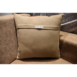 INDIAN RUGS Handmade 100% Wool Kilim Pillow Cover – 18x18 Inches, Durable Indian Cushion Case, Premium New Zealand Wool for Home Decor (Blue, Pack of 1)