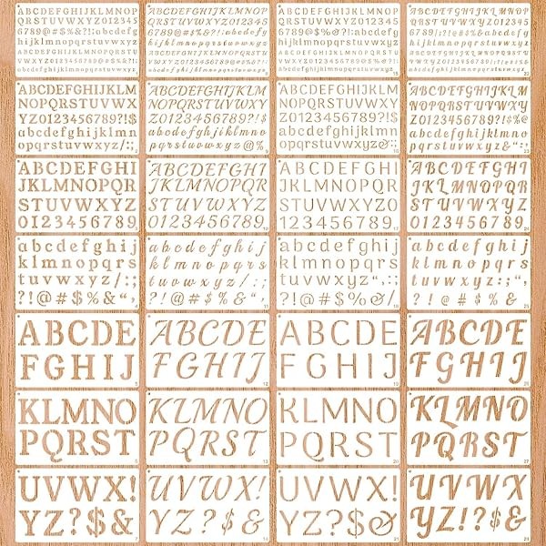 1/3, 1/2, 3/4, 1, 2 Inch Letter Stencils for Painting,