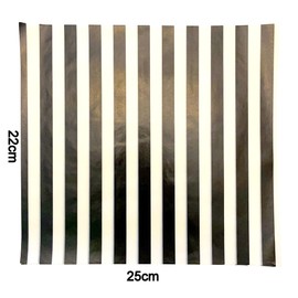 Suiwen 150 Black and White Striped Wax Paper, Food Wrap, Greaseproof, Waterproof, 25*22cm, 150 Sheets