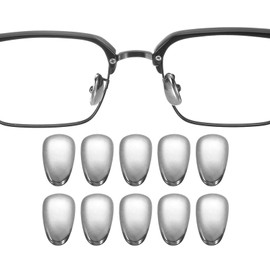 sourcing map 5 Pairs Eyeglass Nose Pad 4mm Thickness PVC Anti-Slip Glasses Nose Grips Imitation Pure Titanium Glasses Nose Pads for Plastic Frames Glasses Sunglasses, Grey
