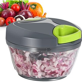 U Chef Procesador Manual de Alimentos 2 en 1, Molinillo de ajo, Picadora de Verduras, Picador de cebolla, Cortador de Verduras de Cocina portátil de 550 ml (Chico)